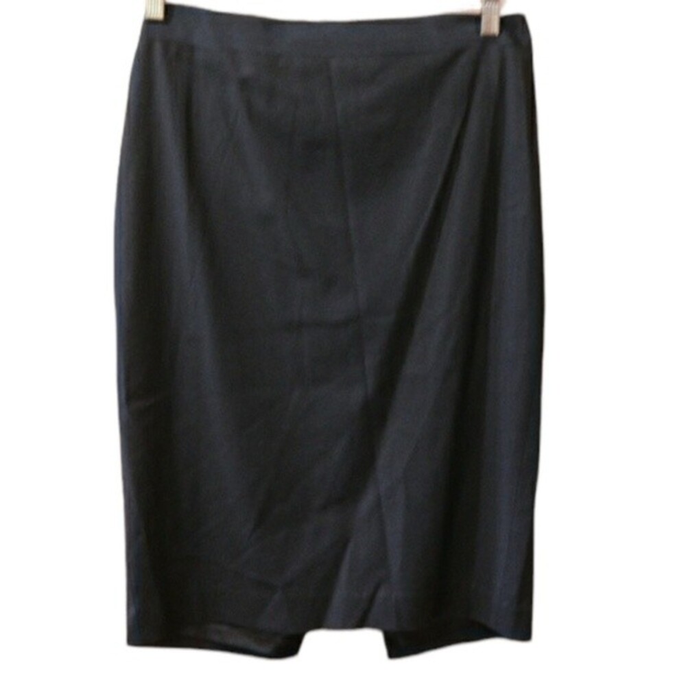 Elie Tahari Black Wool Blend Mini Pencil Skirt Career Formal Little Black Skirt